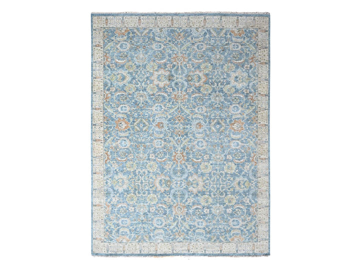 8'11" x 11'11" New Hand Knotted Blue Wool Rectangle Oriental Rug - MOA10210229