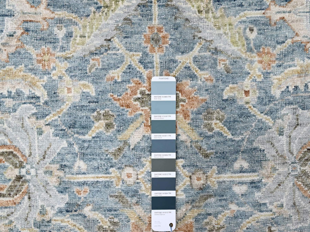 8'11" x 11'11" New Hand Knotted Blue Wool Rectangle Oriental Rug - MOA10210229