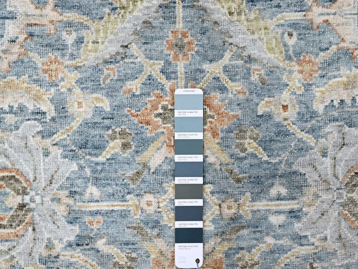 8'11" x 11'11" New Hand Knotted Blue Wool Rectangle Oriental Rug - MOA10210229