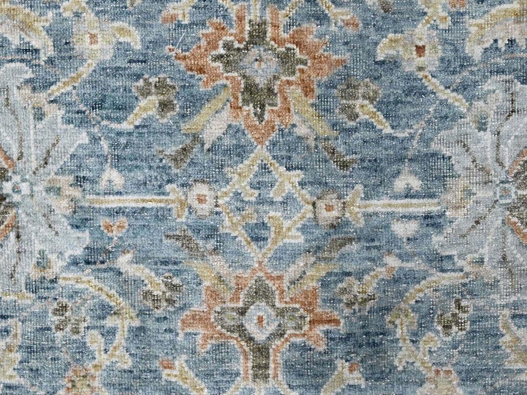 8'11" x 11'11" New Hand Knotted Blue Wool Rectangle Oriental Rug - MOA10210229