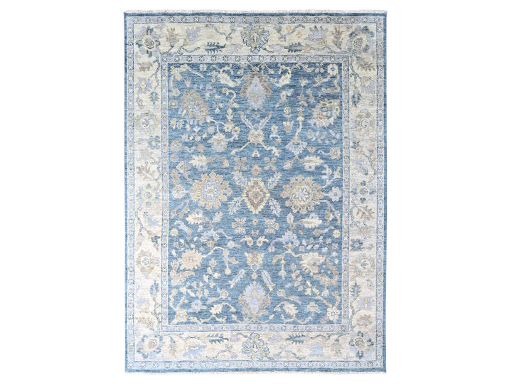 8'11" x 12'1" New Hand Knotted Blue Wool Rectangle Oriental Rug - MOA10210234