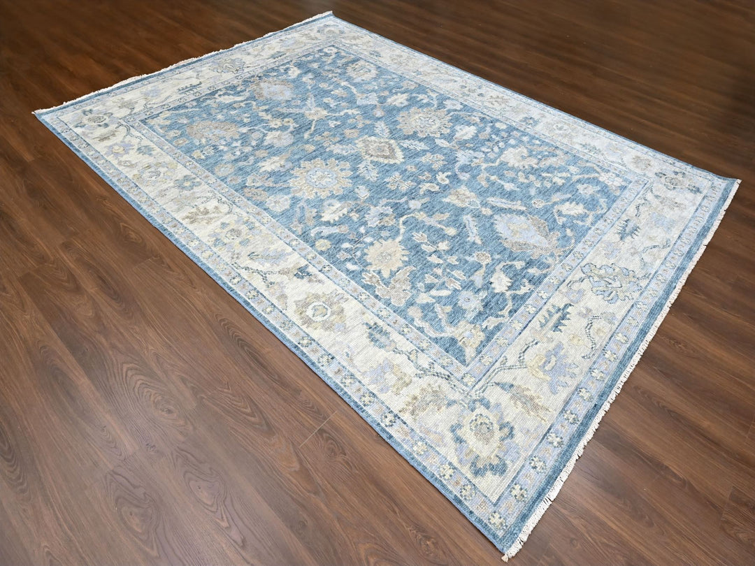8'11" x 12'1" New Hand Knotted Blue Wool Rectangle Oriental Rug - MOA10210234
