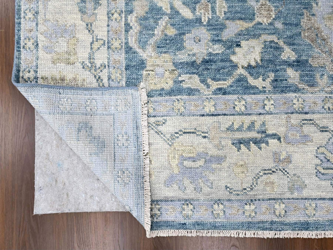 8'11" x 12'1" New Hand Knotted Blue Wool Rectangle Oriental Rug - MOA10210234