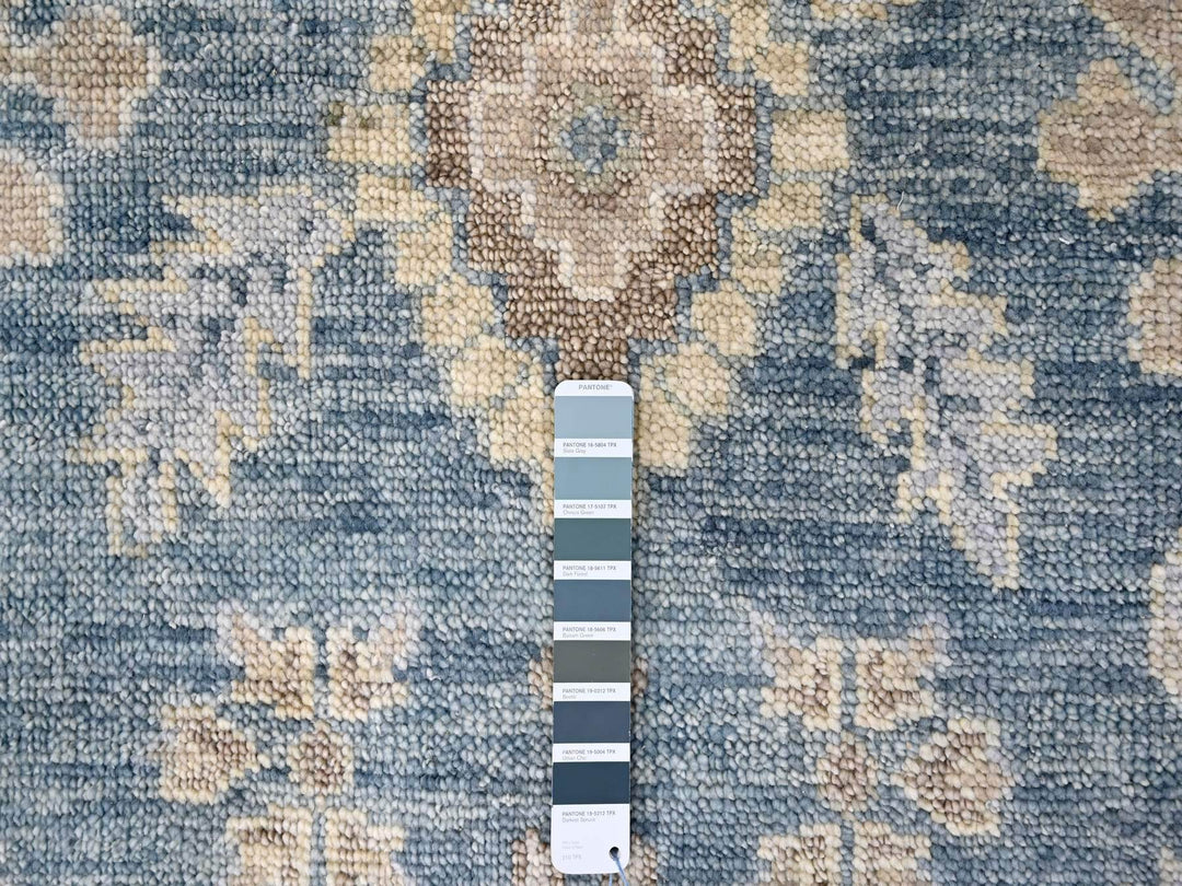 8'11" x 12'1" New Hand Knotted Blue Wool Rectangle Oriental Rug - MOA10210234