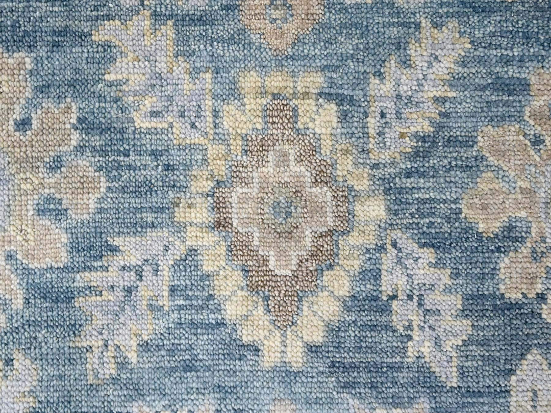 8'11" x 12'1" New Hand Knotted Blue Wool Rectangle Oriental Rug - MOA10210234