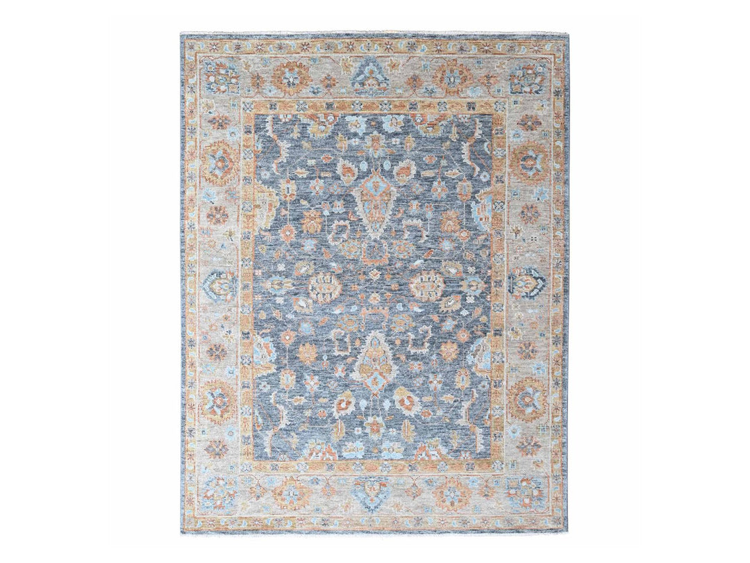 8'10" x 11'11" New Hand Knotted Grey Wool Rectangle Oriental Rug - MOA10210237
