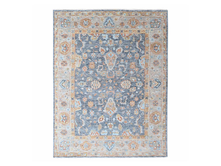 8'10" x 11'11" New Hand Knotted Grey Wool Rectangle Oriental Rug - MOA10210237