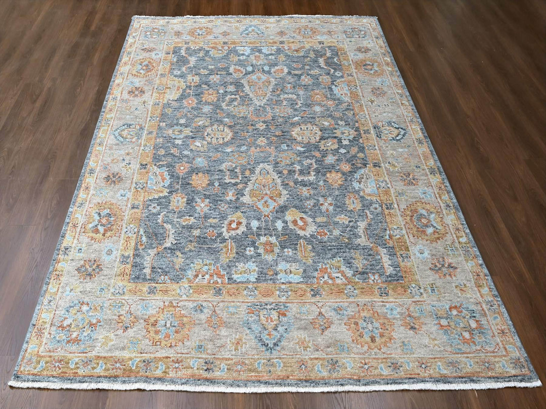 8'10" x 11'11" New Hand Knotted Grey Wool Rectangle Oriental Rug - MOA10210237