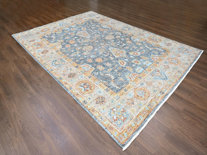 8'10" x 11'11" New Hand Knotted Grey Wool Rectangle Oriental Rug - MOA10210237