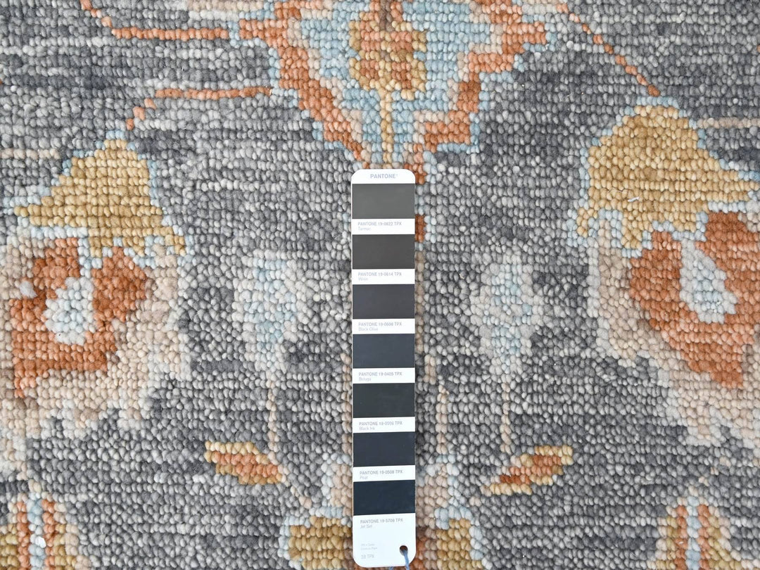 8'10" x 11'11" New Hand Knotted Grey Wool Rectangle Oriental Rug - MOA10210237