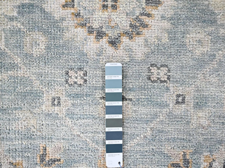 9'0" x 11'11" New Hand Knotted Blue Wool Rectangle Oriental Rug - MOA10210240