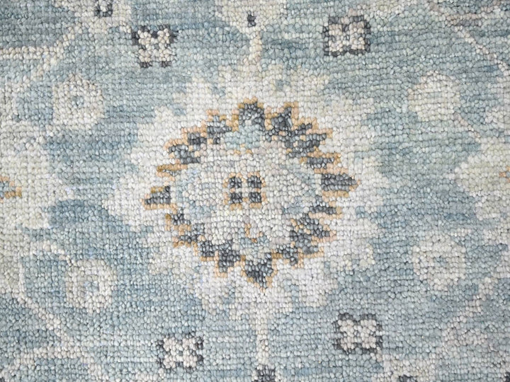 9'0" x 11'11" New Hand Knotted Blue Wool Rectangle Oriental Rug - MOA10210240