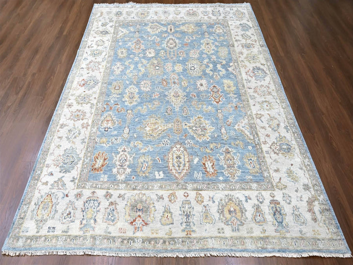 9'2" x 11'10" New Hand Knotted Blue Wool Rectangle Oriental Rug - MOA10210241