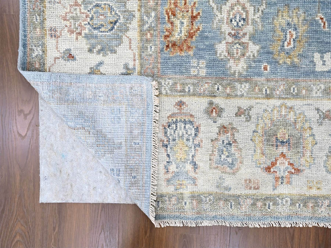 9'2" x 11'10" New Hand Knotted Blue Wool Rectangle Oriental Rug - MOA10210241