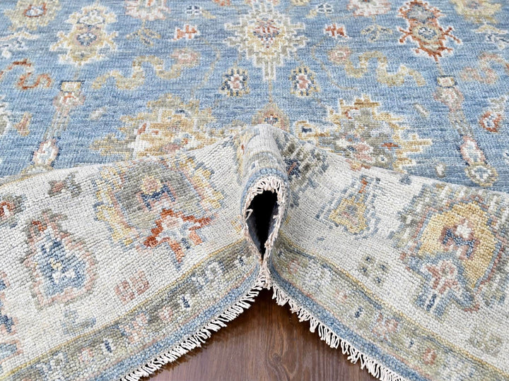 9'2" x 11'10" New Hand Knotted Blue Wool Rectangle Oriental Rug - MOA10210241