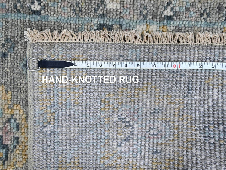 2'5" x 8'6" New Hand Knotted Grey Wool Runner Oriental Rug - MOA10210246