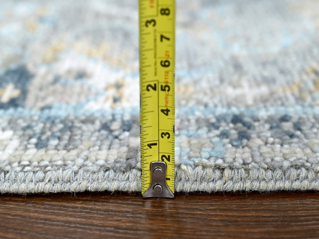2'7" x 8'5" New Hand Knotted Grey Wool Runner Oriental Rug - MOA10210247