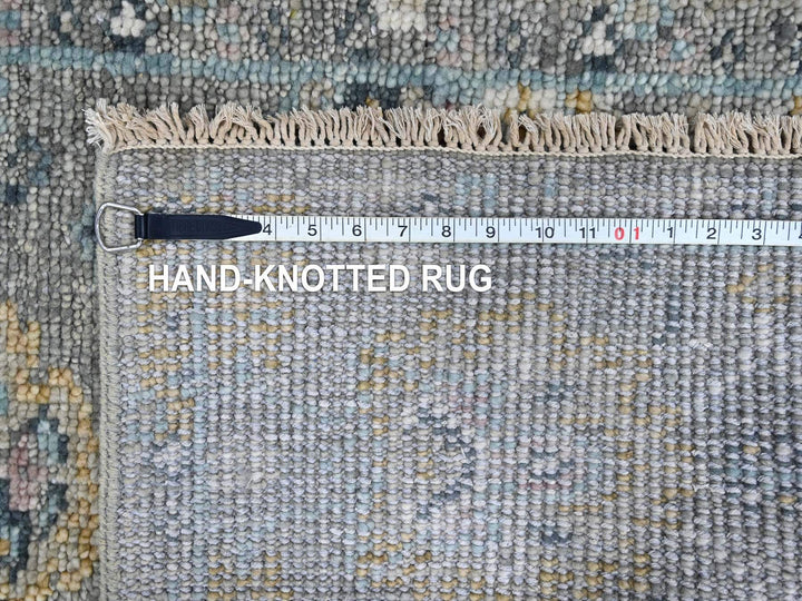 2'7" x 8'5" New Hand Knotted Grey Wool Runner Oriental Rug - MOA10210247