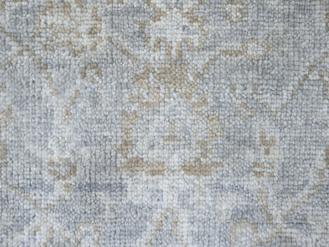 2'5" x 11'4" New Hand Knotted Grey Wool Runner Oriental Rug - MOA10210249