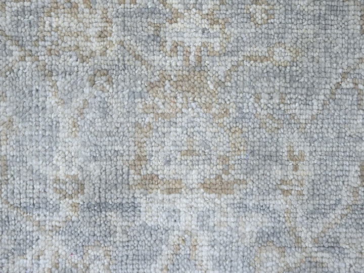 2'7" x 11'5" New Hand Knotted Grey Wool Runner Oriental Rug - MOA10210250