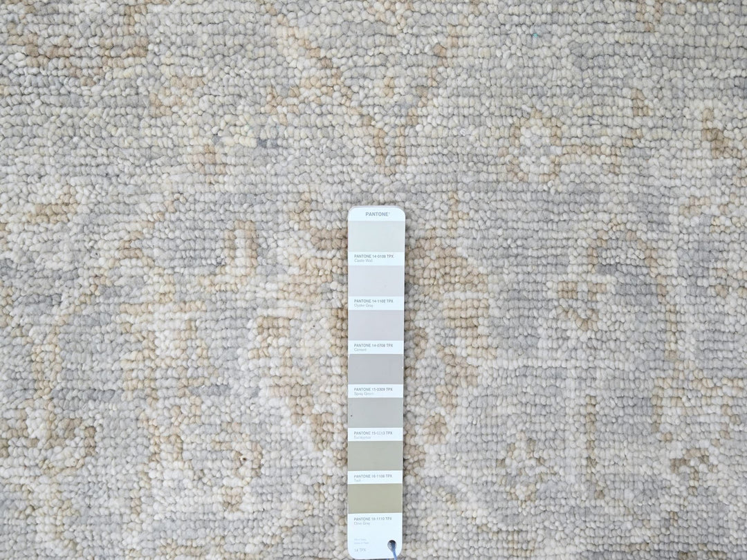 2'6" x 8'6" New Hand Knotted Grey Wool Runner Oriental Rug - MOA10210255