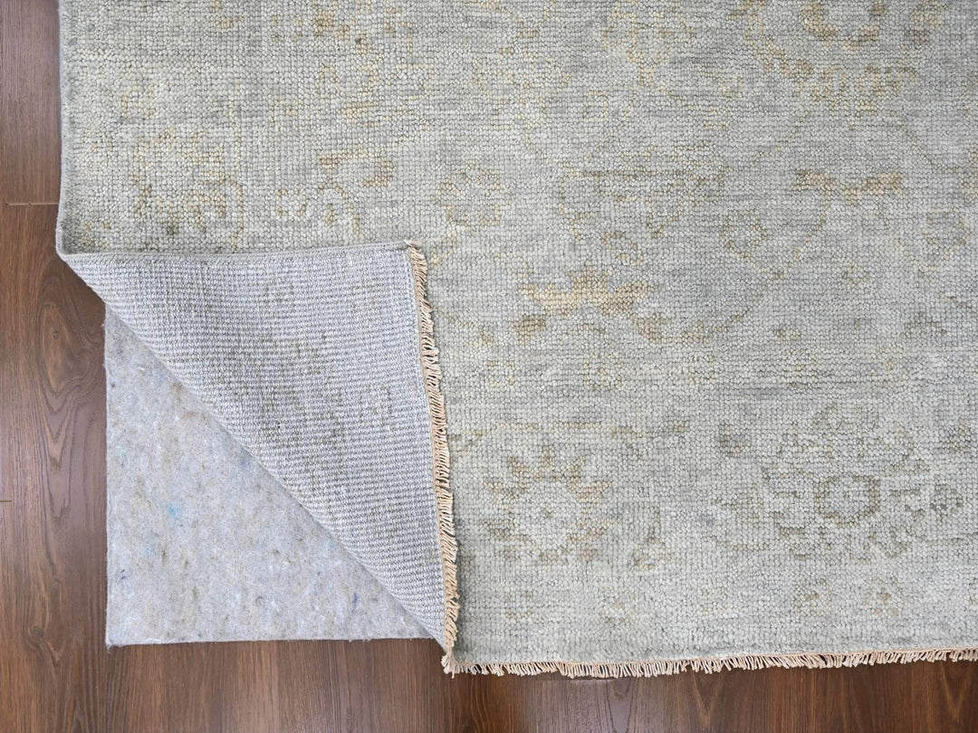 7'9" x 9'8" New Hand Knotted Grey Wool Rectangle Oriental Rug - MOA10210259