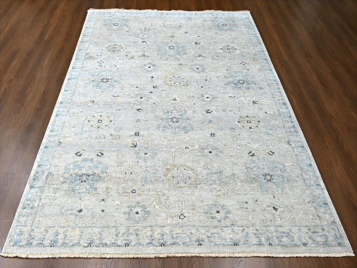 8'6" x 11'4" New Hand Knotted Grey Wool Rectangle Oriental Rug - MOA10210263