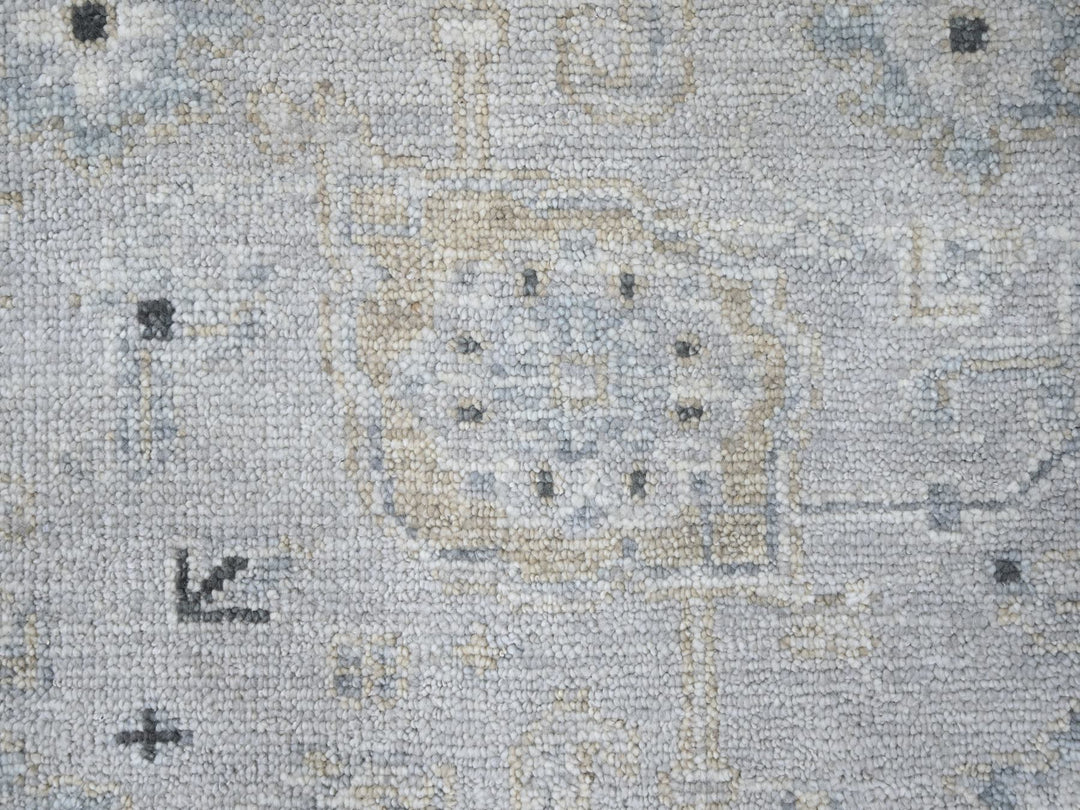 8'6" x 11'4" New Hand Knotted Grey Wool Rectangle Oriental Rug - MOA10210263
