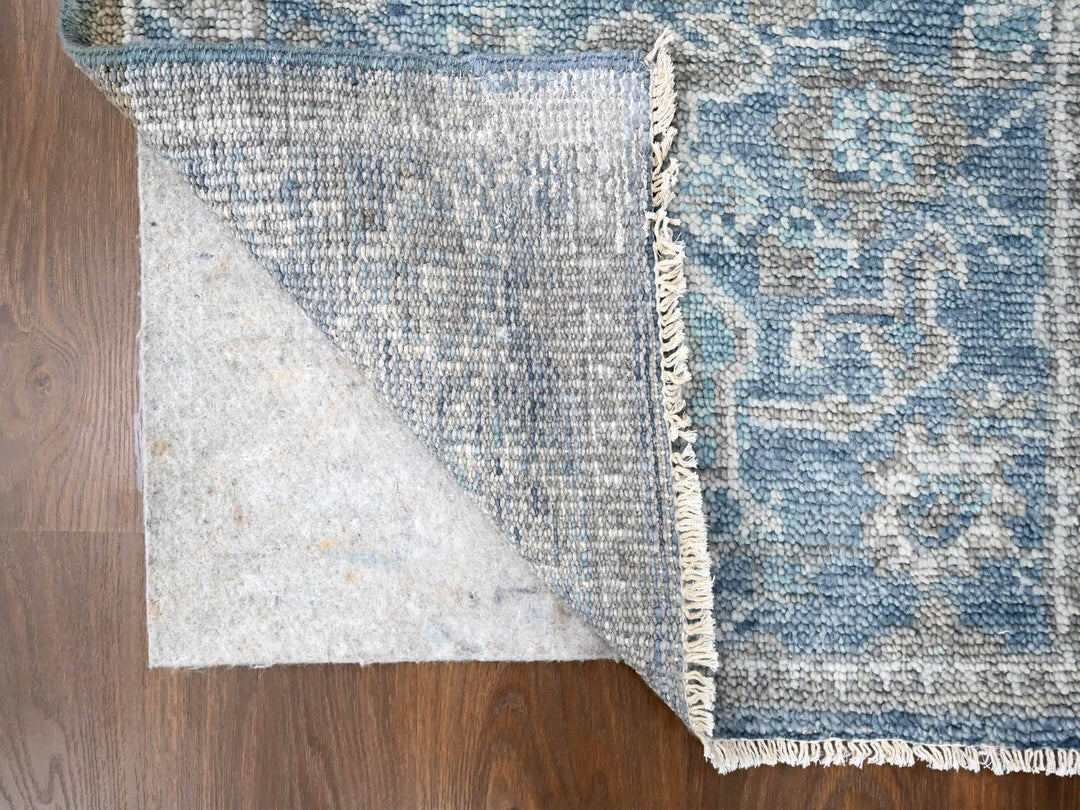 2'6" x 8'5" New Hand Knotted Blue Wool Runner Oriental Rug - MOA10210265