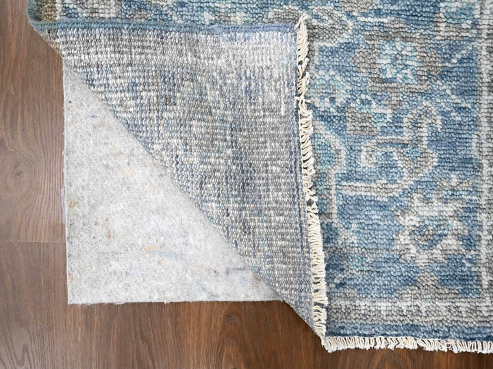 2'6" x 8'5" New Hand Knotted Blue Wool Runner Oriental Rug - MOA10210265