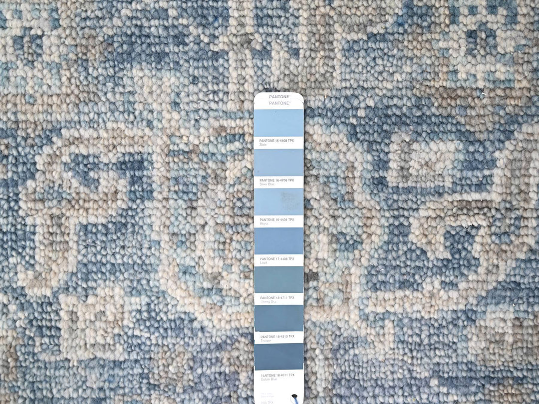 2'6" x 8'5" New Hand Knotted Blue Wool Runner Oriental Rug - MOA10210265