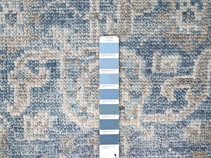 2'6" x 8'5" New Hand Knotted Blue Wool Runner Oriental Rug - MOA10210265