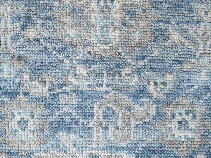 2'6" x 8'5" New Hand Knotted Blue Wool Runner Oriental Rug - MOA10210265