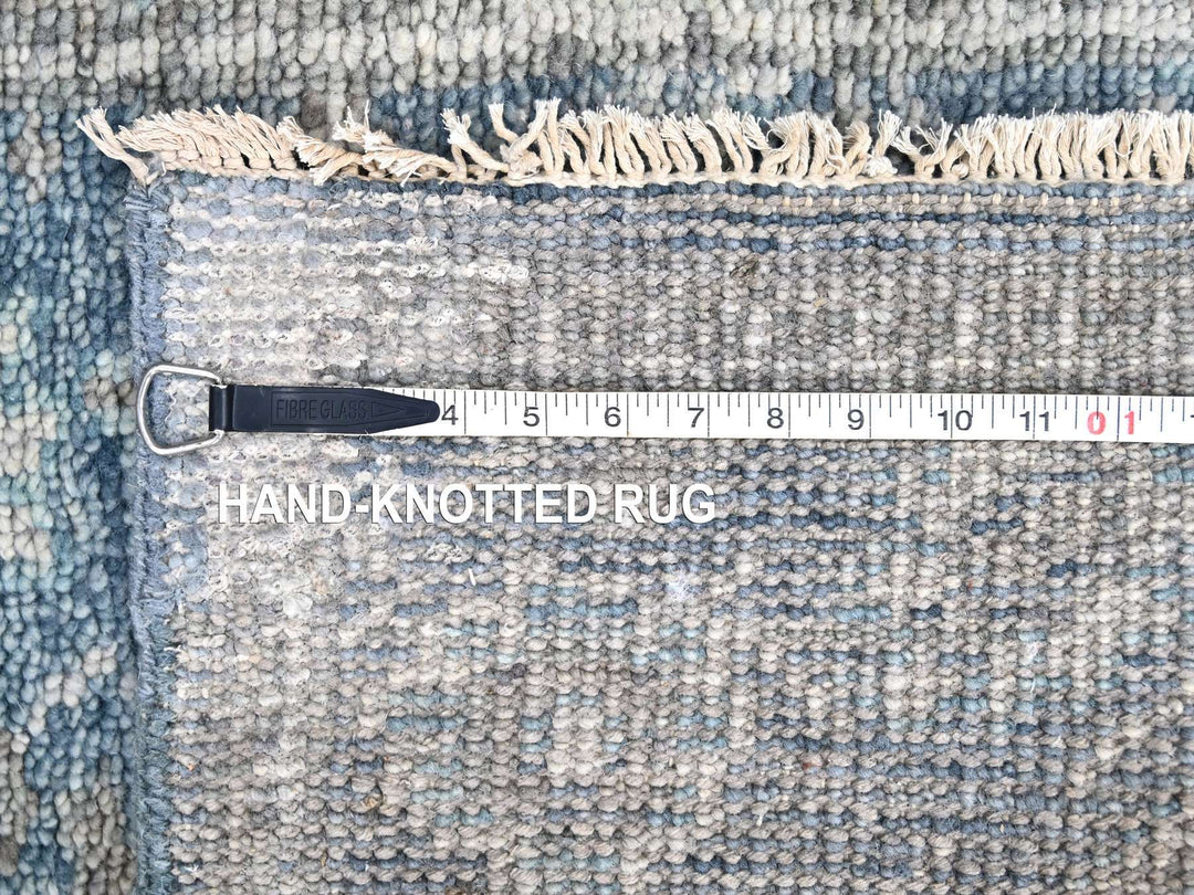 2'6" x 8'5" New Hand Knotted Blue Wool Runner Oriental Rug - MOA10210265