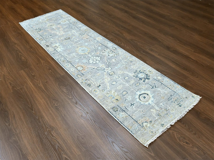 2'5" x 8'5" New Hand Knotted Grey Wool Runner Oriental Rug - MOA10210275
