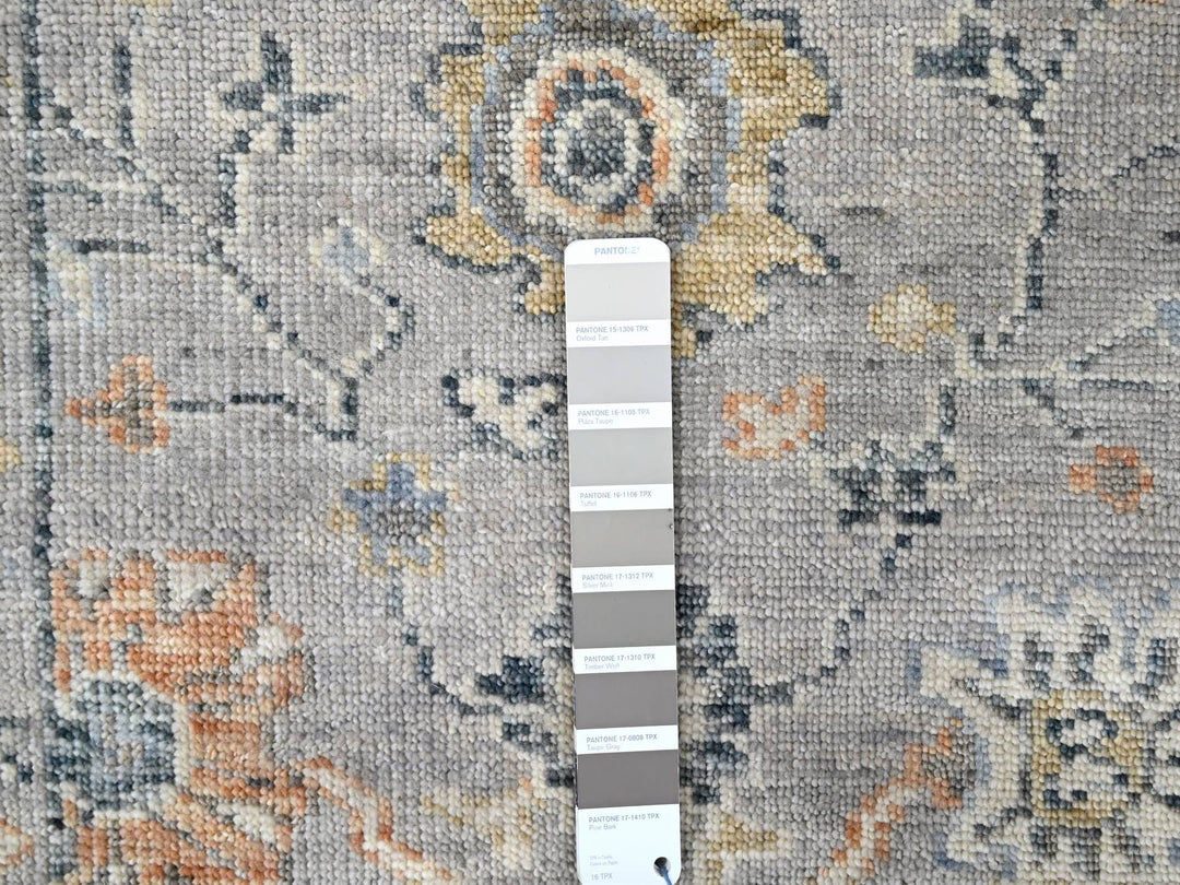 2'5" x 13'10" New Hand Knotted Grey Wool Runner Oriental Rug - MOA10210276