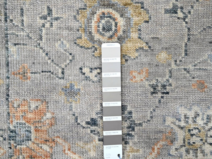2'5" x 13'10" New Hand Knotted Grey Wool Runner Oriental Rug - MOA10210276