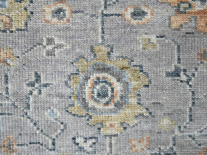 2'5" x 13'10" New Hand Knotted Grey Wool Runner Oriental Rug - MOA10210276