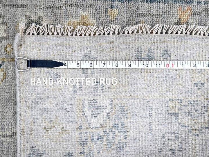 2'5" x 13'10" New Hand Knotted Grey Wool Runner Oriental Rug - MOA10210276