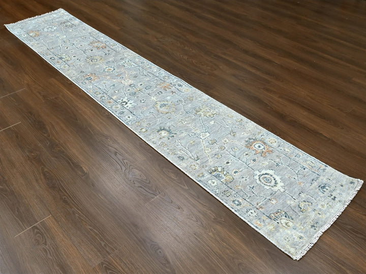 2'3" x 11'2" New Hand Knotted Grey Wool Runner Oriental Rug - MOA10210277