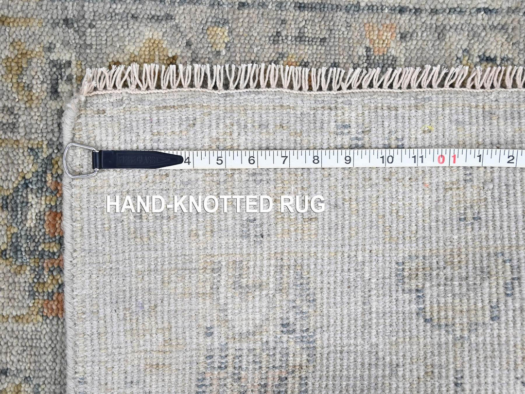 2'3" x 11'2" New Hand Knotted Grey Wool Runner Oriental Rug - MOA10210277