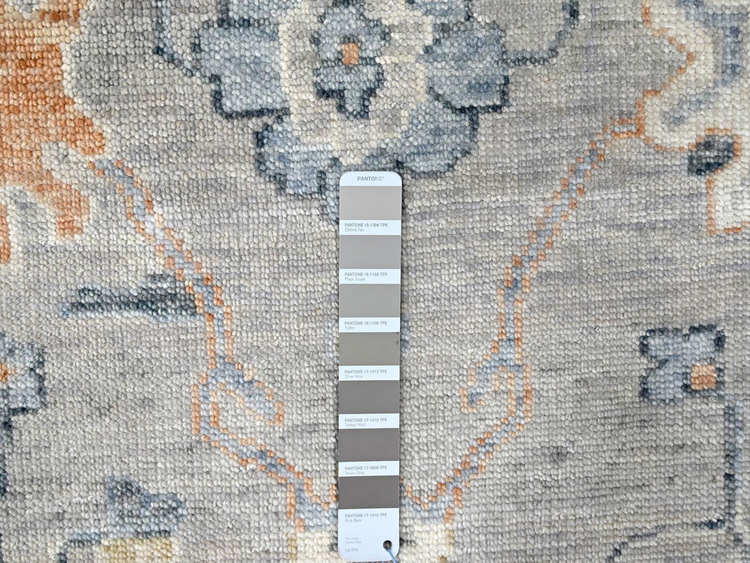 11'6" x 14'11" New Hand Knotted Grey Wool Rectangle Oriental Rug - MOA10210278
