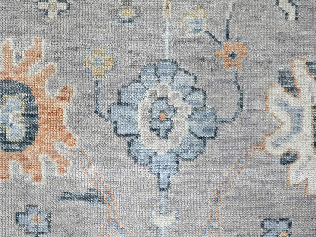 11'6" x 14'11" New Hand Knotted Grey Wool Rectangle Oriental Rug - MOA10210278