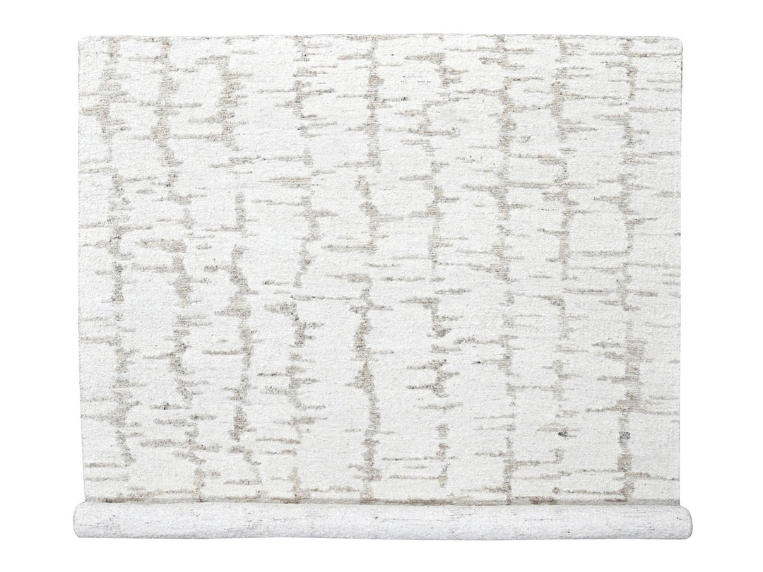 9'10" x 13'10" New Hand Knotted Ivory Wool Rectangle Oriental Rug - MOA10210292