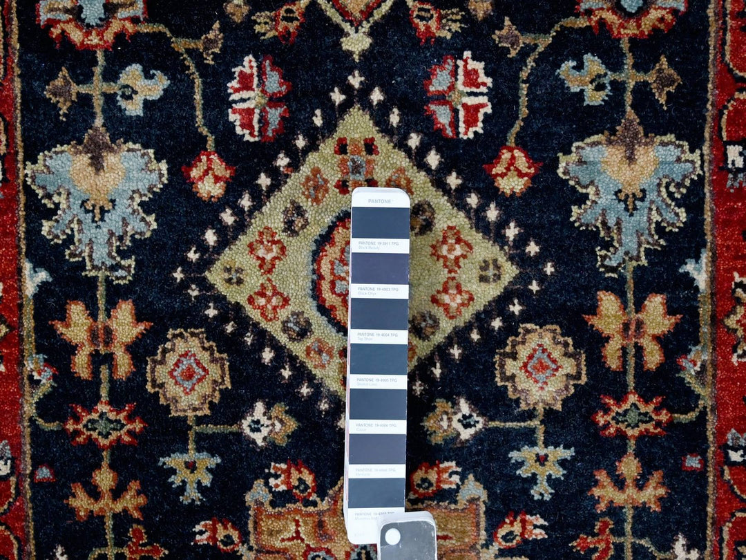 2'7" x 5'11" New Hand Knotted Blue Wool Runner Oriental Rug - MOA10210301