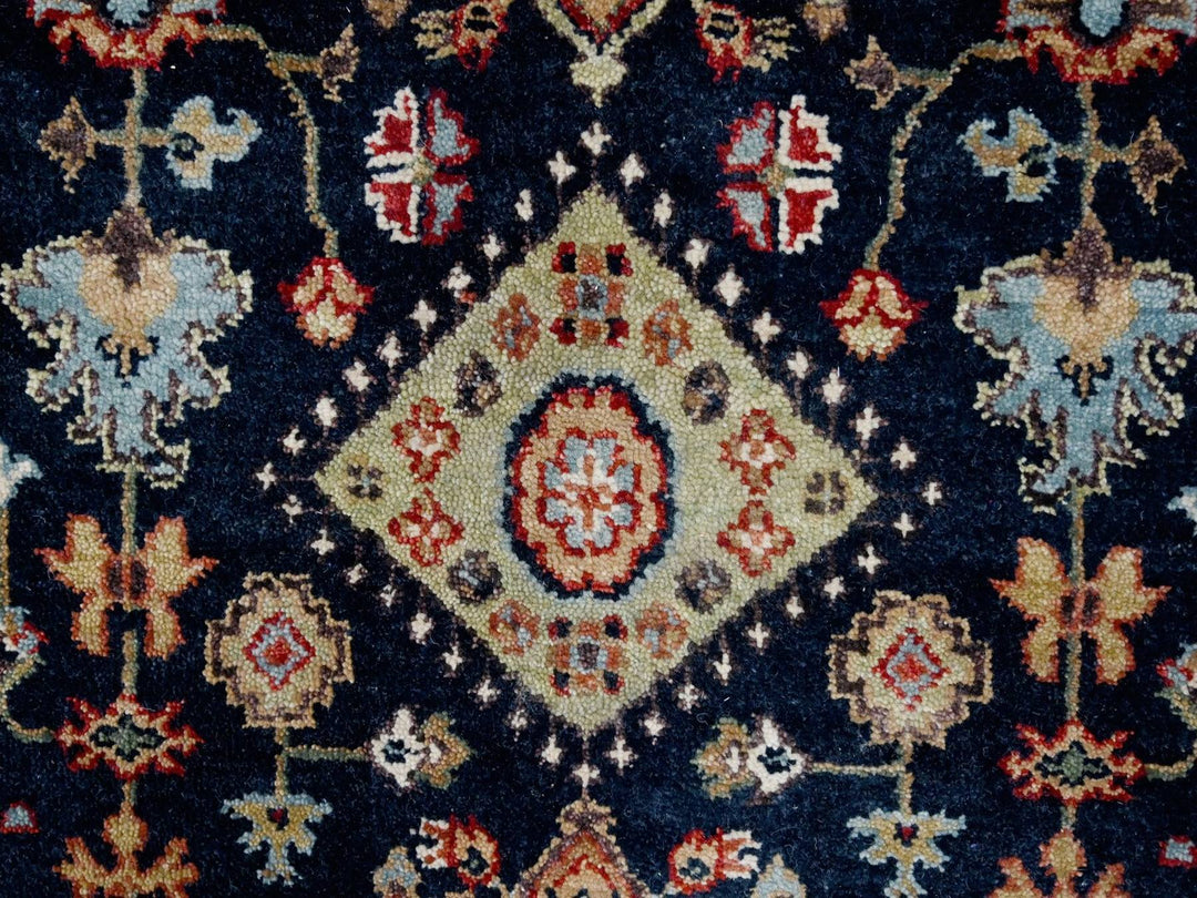 2'7" x 5'11" New Hand Knotted Blue Wool Runner Oriental Rug - MOA10210301