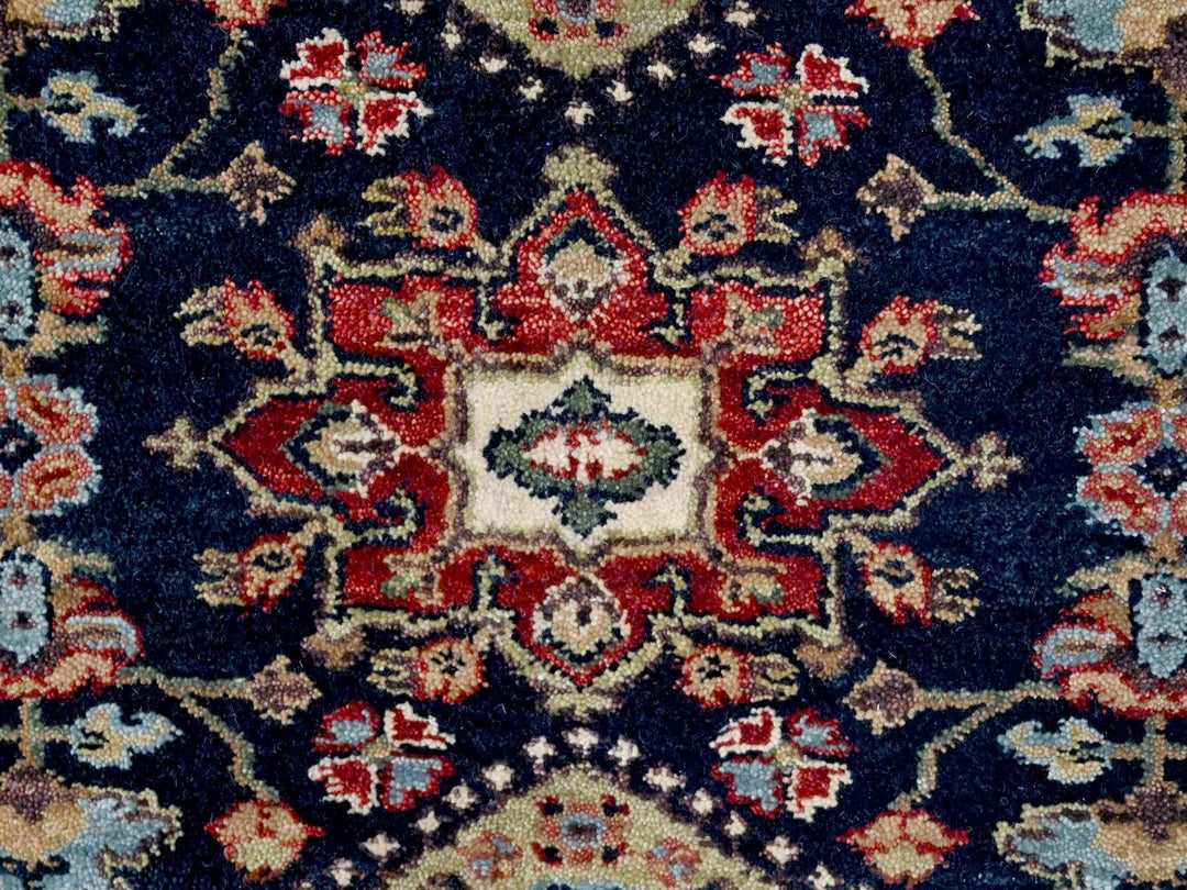 2'9" x 8'0" New Hand Knotted Blue Wool Runner Oriental Rug - MOA10210302