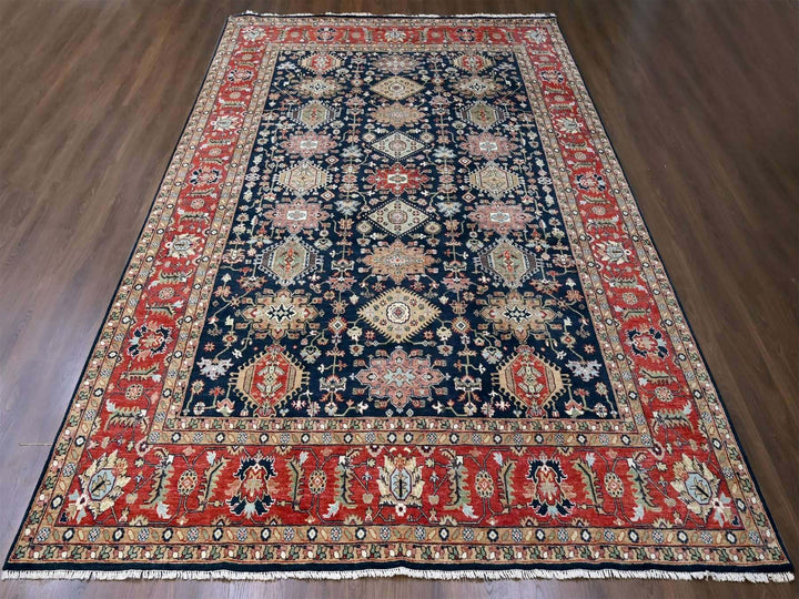 10'1" x 13'10" New Hand Knotted Blue Wool Rectangle Oriental Rug - MOA10210303