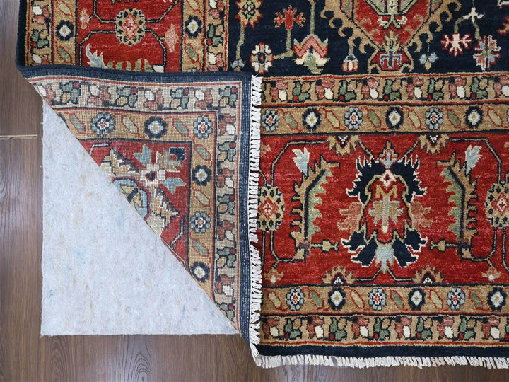 10'1" x 13'10" New Hand Knotted Blue Wool Rectangle Oriental Rug - MOA10210303