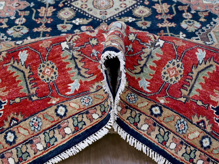 10'1" x 13'10" New Hand Knotted Blue Wool Rectangle Oriental Rug - MOA10210303